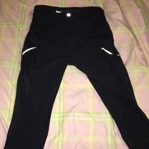 Lulu lemon cropped leggings with sheer sides